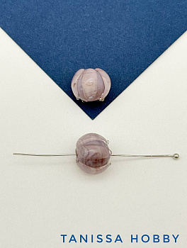 Бусина бутон фиолетовый цветок, лэмпворк, 12мм, штука, Х254