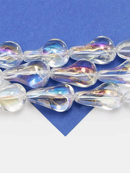 Хрусталь бусина Барочный жемчуг, прозрачный АВ, 22х13мм, штука, Х223