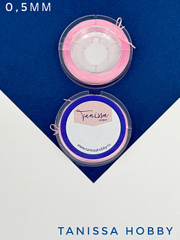 Силиконовая резинка многожильная 0,5мм, розовый, спандекс, 10 метров, ПР87