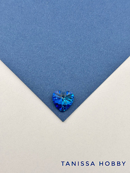 Подвеска кристалл сердце, Bermuda Blue, 10мм, Категория В, СТ362Б