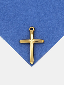 Подвеска крест, 19х12мм, сталь, позолота, Ш502