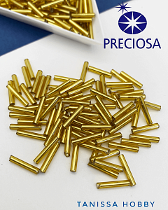 Бисер стеклярус PRECIOSA, цвет 17050, золото, 10 гр. PR025