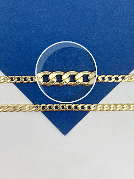 Цепочка плоская панцирная, 5х4мм, позолота, 50см, СН276