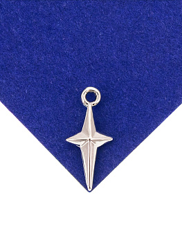 Подвеска полярная звезда, 14мм, родий, Ю128