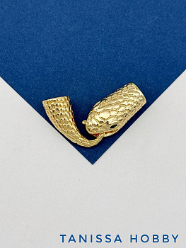 Концевик карабин змея, позолота, С006