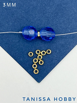 Разделители для бусин 3мм, позолота. М605