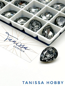 Кристалл капля Grey, 14х10мм, Tanissa Crystals, СТ341