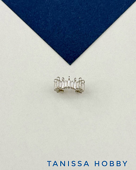 Кафф ребристый с петельками, родий, Е318