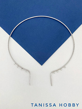 Основа для колье чокера с петлями, родий, У109