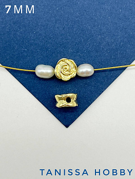 Разделитель цветок, роза, 7мм, позолота, Р709