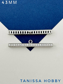 Коннектор концевик многорядный на 19 нитей, родий, Ю402