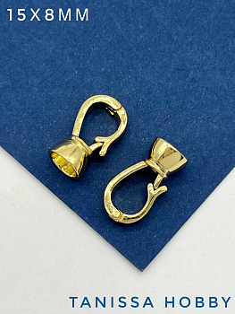 Концевики разъемные 15х8мм, позолота. ПАРА. В218