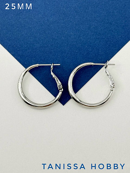 Швензы кольца итальянский замок, 25мм, родий, Е704