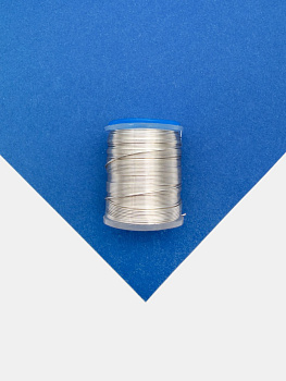 Проволока ювелирная средней жесткости, 0,4мм 25м, цвет серебро, ПЖ001