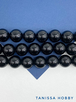 Черный агат, бусина, 18мм, штука, Б278