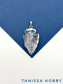 Подвеска стрела, хрусталь, серебро, Б071