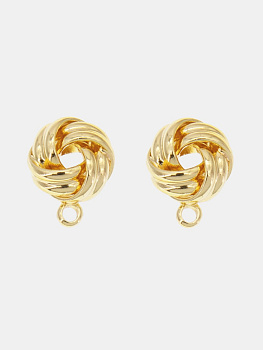 Швензы пусеты вензель, позолота, Е807