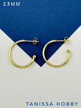 Швензы кольца пусеты, 23мм, позолота, 948