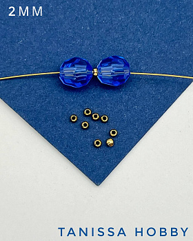 Разделители для бусин 2мм, позолота. Ю.Корея. М117