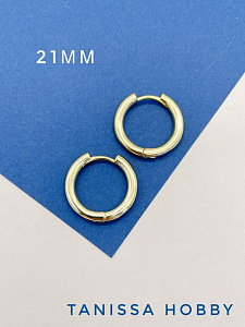 Швензы конго, кольца, бублики, 21мм, позолота, 980