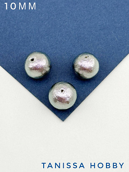 Хлопковый жемчуг 10мм, сизый, Япония, ЖХ84