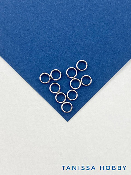 Соединительные колечки пружинки 5мм, толщина 0,7мм, 5х0,7мм, 10шт, родий, РА027