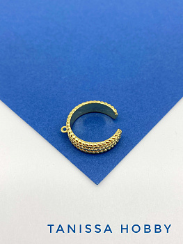 Основа узорная для кольца с петлей, позолота, У032