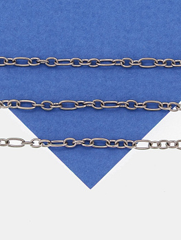 Цепочка тонкая якорная овалы, 5х3мм, сталь, 50см, Ч844