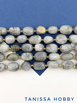 Лабрадорит, галтовка, 13-16мм, 1/2 нити (19см), Б180