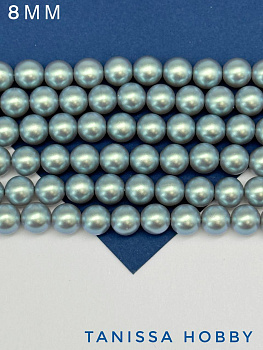 Жемчуг Майорка, зеленый, Iridescent Green, 8мм, нить, МА123