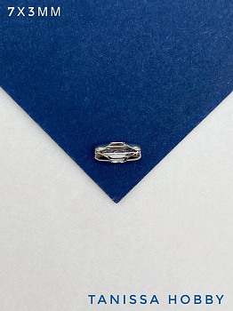 Концевик замочек карабин, 7х3мм, 3мм для цепочки с шариками перлина, родий, В014