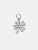 Подвеска клевер с фианитами, 11мм, родий, Ю701