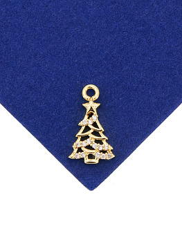Подвеска елочка 14мм, позолота, А808
