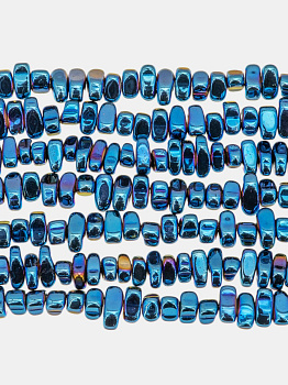 Гематин гематит крошка галтовка фриформ, 5-10 мм, синий, нить, ГТ150