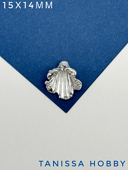 Шапочка для бусин цветок, бутон, родий, Д313