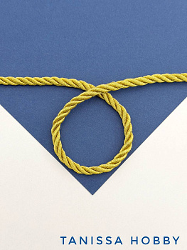 Шнур витой золото металлик люрекс, 5мм, метр, Ш049