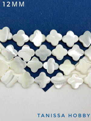 Перламутр бусины клевер, 12мм, 1/2 нити, ПМ050