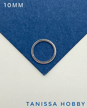 Коннектор Кольцо неразъемное 10мм, родий. М508