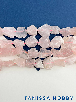 Розовый кварц, 18-23мм, необработанный, бусина, Б246