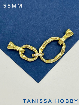 Карабин застежка 55мм, позолота, К331