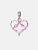 Подвеска сердце фианит розовый 14мм, родий, Ю304