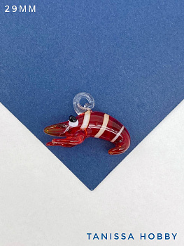 Подвеска креветка, лэмпворк, 29мм, штука, Х236