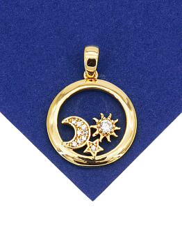 Подвеска космос - луна, солнце, звезда, позолота, Д611