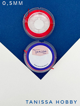 Силиконовая резинка многожильная 0,5мм, красный, спандекс, 10 метров, ПР89