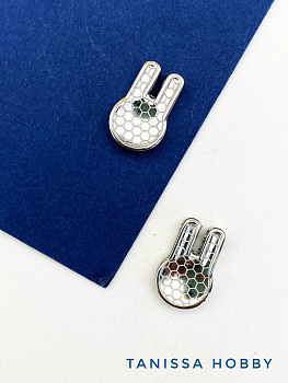 Подвеска разделительная бусина заяц, родий, А105