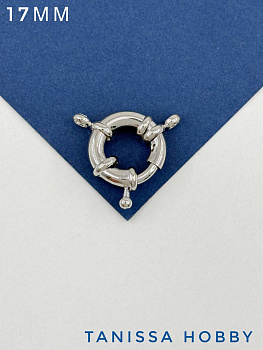 Карабин замок, 18мм штурвал, родий, Р002