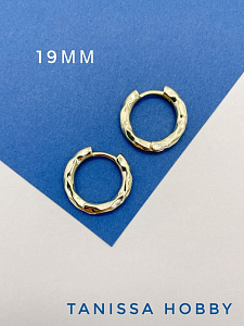 Швензы конго, кольца, бублики, 19мм, позолота.945