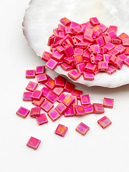 Бисер MIYUKI TILA beads, TL408FR, 5гр, непрозрачный матовый красный АВ. МЮ122