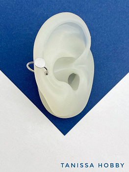 Кафф основа для вклейки 6мм, родий, ШВ105