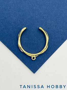 Основа для кольца, мятая, позолота, У003